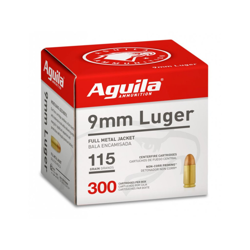 Střelivo Aguila 9 mm Luger FMJ 115gr, sypané po 300 ks